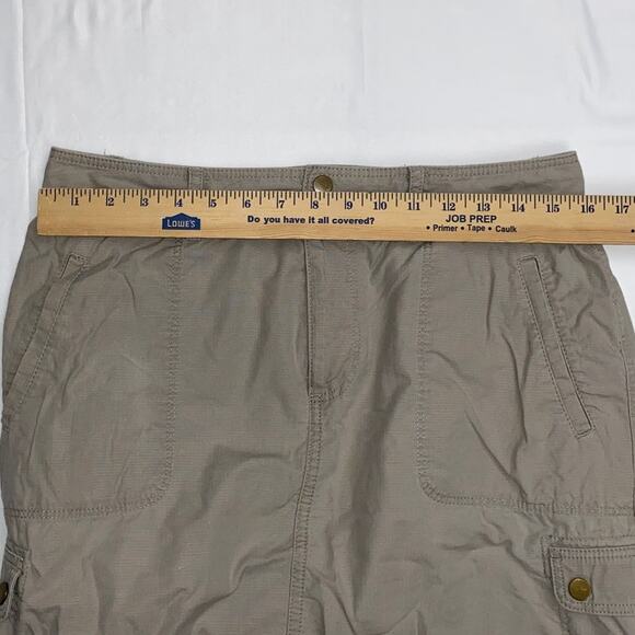 L.L. Bean Cargo Skirt Favorite Fit Size 6 Beige Khaki Pockets Zippers Drawstring - Picture 8 of 10